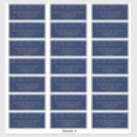 Delicate Gold and Navy Guest Address Labels<br><div class="desc">These delicate gold and navy wedding guest address labels are perfect for a modern wedding. The romantic minimalist design features lovely and elegant champagne golden yellow typography on a navy blue background with a clean and simple look. Customise each label with the name and address of your guests. 21 labels...</div>
