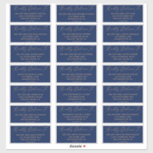 Delicate Gold and Navy Guest Address Labels