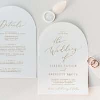 Delicate Gold Calligraphy Arch All In One Wedding