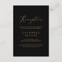Delicate Gold Calligraphy | Black Reception