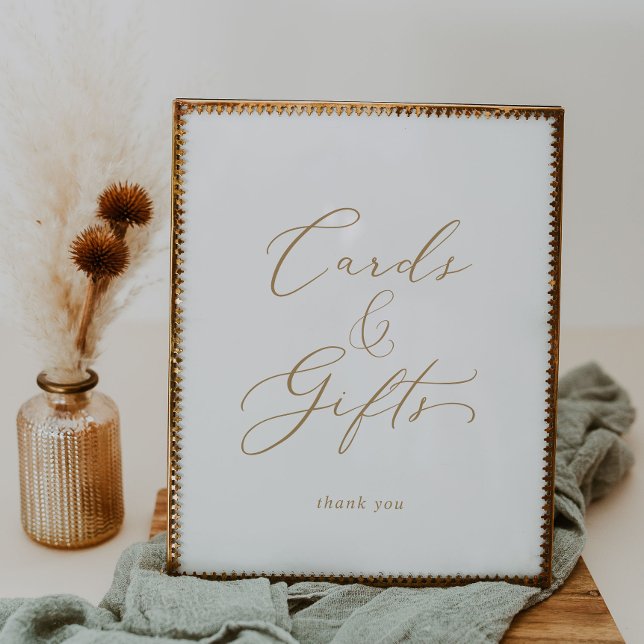 Delicate Gold Calligraphy Cards and Gifts Sign (Creator Uploaded)