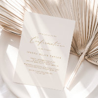 Delicate Gold Calligraphy | Cream Confirmation