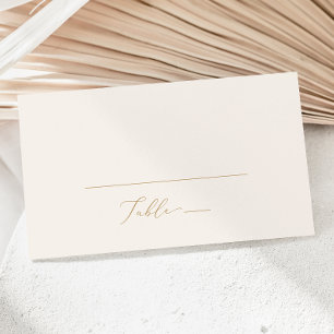 Delicate Gold Calligraphy Cream Flat Wedding Place Card