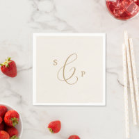 Delicate Gold Calligraphy | Cream Monogram Wedding