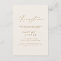 Delicate Gold Calligraphy | Cream Reception