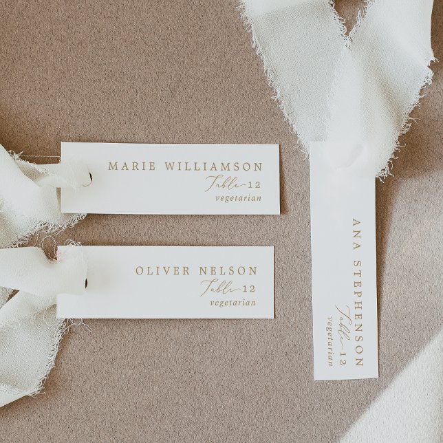 Delicate Gold Calligraphy DIY Wedding Place Cards (Delicate Gold Calligraphy DIY Wedding Place Cards)