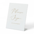 Delicate Gold Calligraphy Please Sign Sign