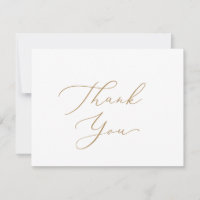 Delicate Gold Calligraphy Thank You Card
