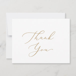 Delicate Gold Calligraphy Thank You Card