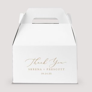 Delicate Gold Calligraphy Thank You Favour Box