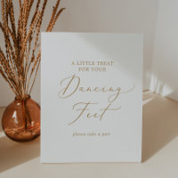 Delicate Gold Calligraphy Wedding Dancing Feet