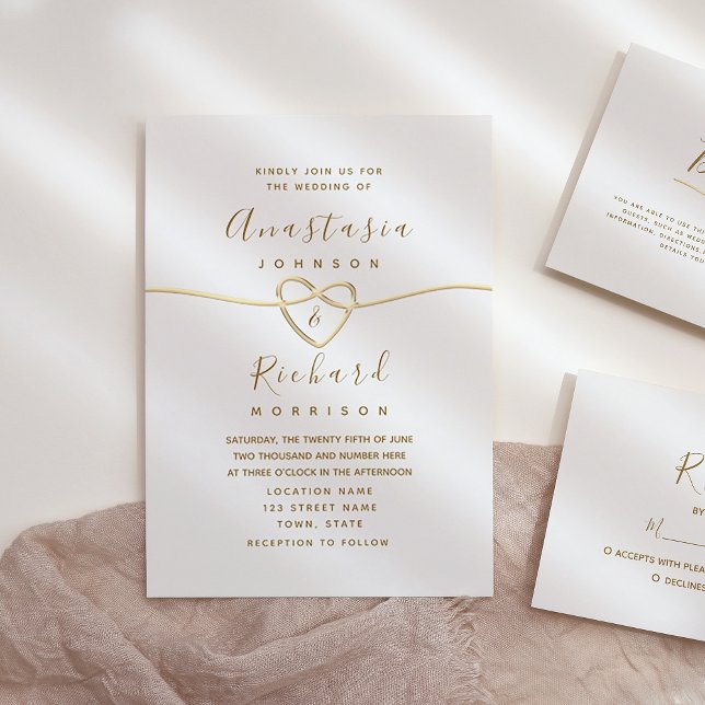 Delicate Gold Calligraphy Wedding Invitation (Creator Uploaded)