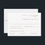 Delicate Gold Calligraphy Wedding Meal Option RSVP Card<br><div class="desc">Elevate your wedding experience with our Delicate Gold Calligraphy Script RSVP Card, a unique and modern touch to your special day. The intricate gold calligraphy script, crafted with the utmost precision, lends an air of elegance to your response card. Its delicate curves and swirls mirror the beauty of your love...</div>