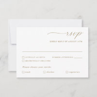 Delicate Gold Calligraphy Wedding Meal Option