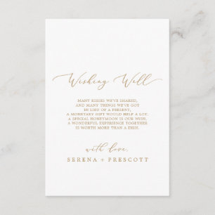 Delicate Gold Calligraphy Wishing Well Card