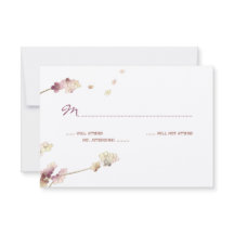 Delicate Gold Cherry Blossom Wedding RSVP