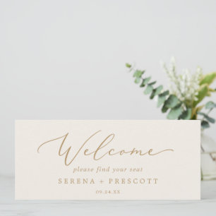 Delicate Gold   Cream Hanging Seating Chart Header
