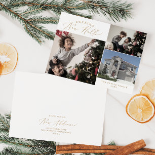 Delicate Gold Decking New Halls New Home Christmas Holiday Card