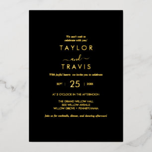 Delicate Gold Foil Black Casual Wedding