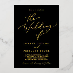 Delicate Gold Foil Black The Wedding Of