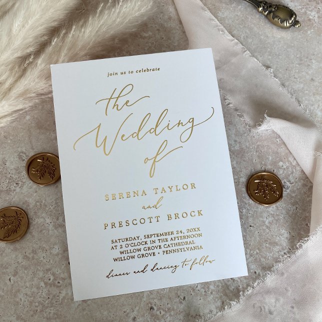 Delicate Gold Foil Calligraphy The Wedding Of  (Creator Uploaded)