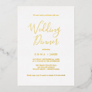 Delicate Gold Foil Calligraphy Wedding Dinner