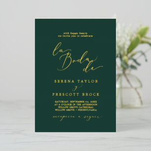 Delicate Gold Foil Emerald La Boda De Wedding
