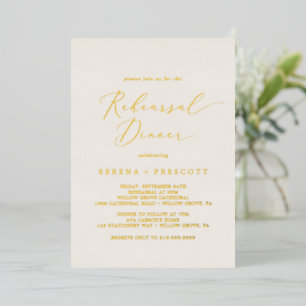 Delicate Gold Foil   Ivory Rehearsal Dinner