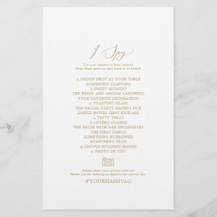 Delicate Gold I Spy Photo Scavenger Hunt Game Flyer