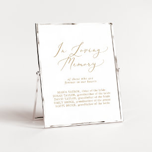 Delicate Gold Loving Memory Wedding Memorial Sign