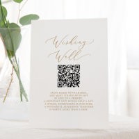Delicate Gold QR Code Wedding Wishing Well