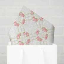 Delicate Gold Scrollwork & Pink Roses Floral