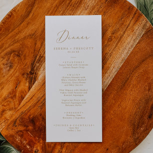 Delicate Gold Wedding Dinner Menu