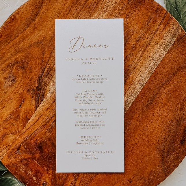 Delicate Gold Wedding Dinner Menu (Creator Uploaded)