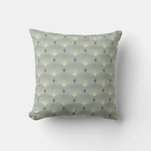 Delicate green and grey, art deco. cushion