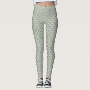 Delicate green and grey, art deco. leggings