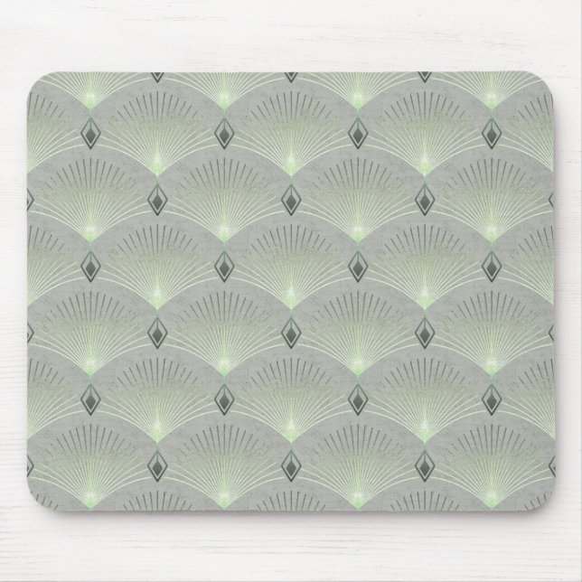 Delicate green and grey, art deco. mouse pad (Front)