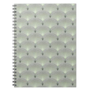 Delicate green and grey, art deco. notebook