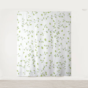 Delicate Green Leaf Vine Seamless Pattern Tapestry