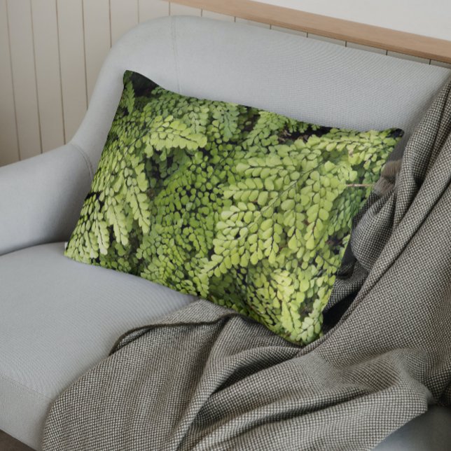 Delicate Green Maidenhair Fern Floral Pillowcase (In Situ)