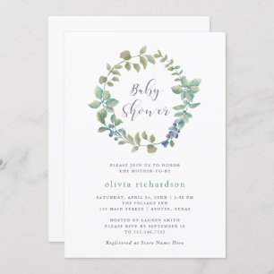 Delicate Greenery   Baby Shower Invitation
