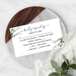 Delicate Greenery Eucalyptus Wedding RSVP Enclosure Card<br><div class="desc">A cute greenery wedding rsvp card. Easy to personalise with your details. CUSTOMIZATION: If you need design customisation,  please contact me via chat; if you need information about your order,  shipping options,  etc.,  please contact Zazzle support directly.</div>