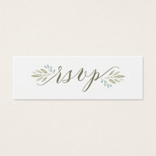 Delicate Greenery Wedding RSVP Online Card