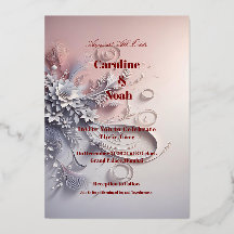 Delicate Grey Blooms on Blush