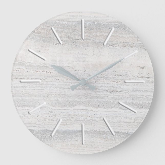 delicate grey shades stone large clock (Front)