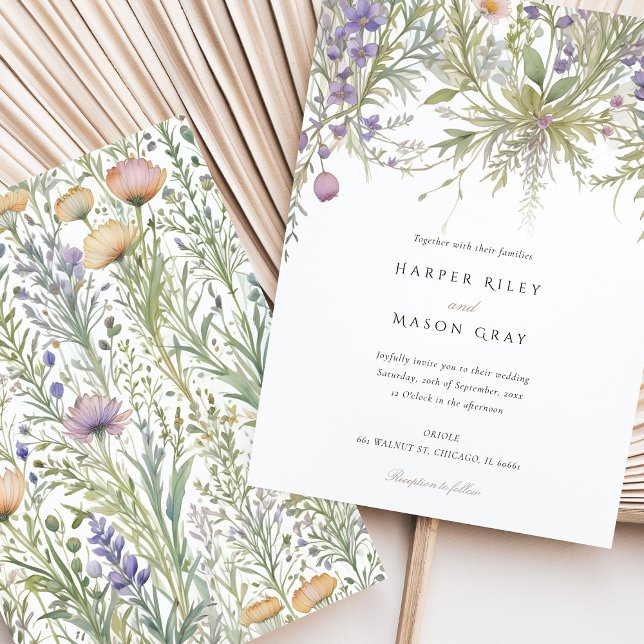 Delicate Herbal Garden Wedding Invitation (Creator Uploaded)