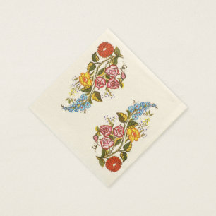 delicate hungarian flowers napkin