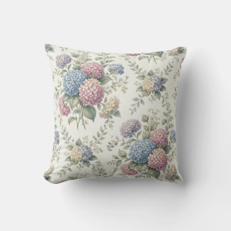 Delicate Hydrangea Flowers Cushion