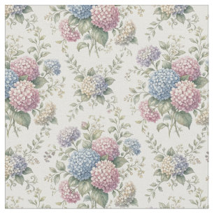 Delicate Hydrangea Flowers Fabric