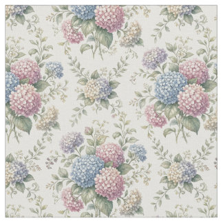 Delicate Hydrangea Flowers Fabric